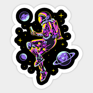 Astronaut Floating In Space Sticker